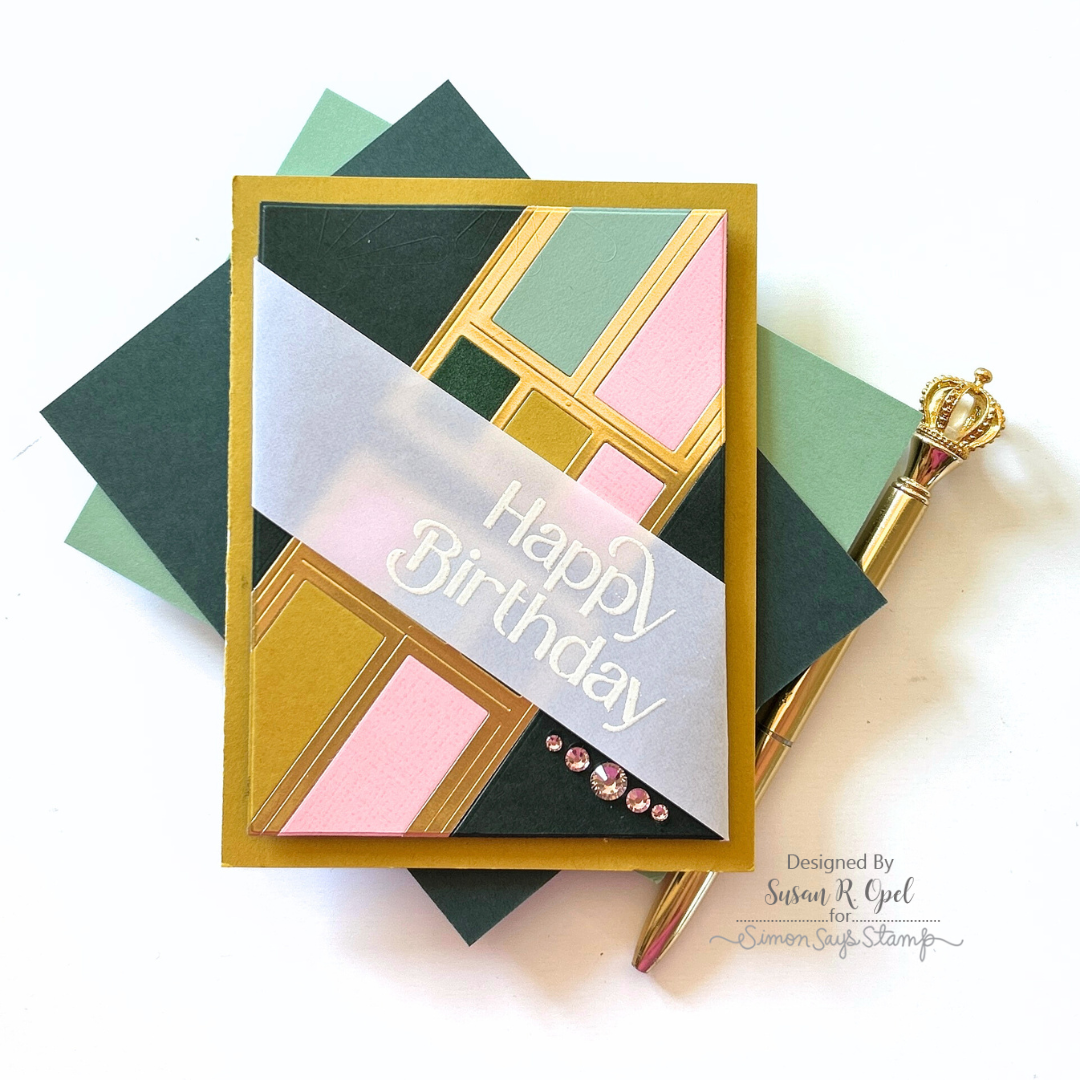 Simon Says Stamp Window Trio Wafer Dies 1401sd Birthday Card | color-code:ALT03