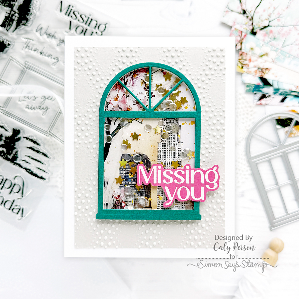 Simon Says Stamp Window Trio Wafer Dies 1401sd Miss You Card | color-code:ALT12