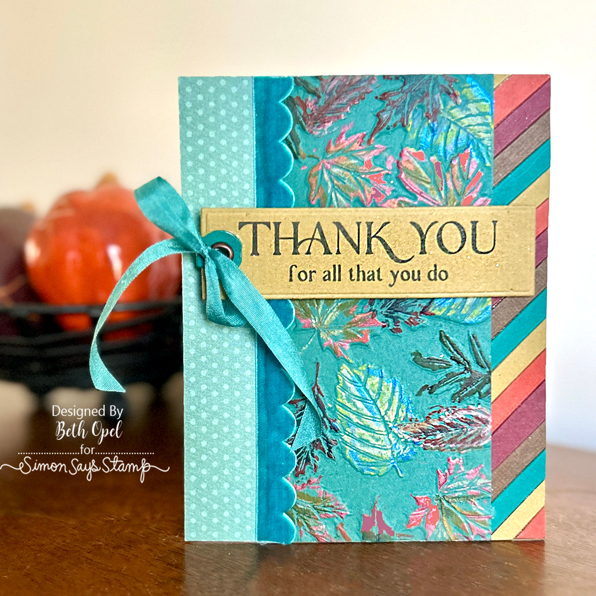 Simon Says Stamp Embossing Folder Windswept Leaves sf547 Fall Card