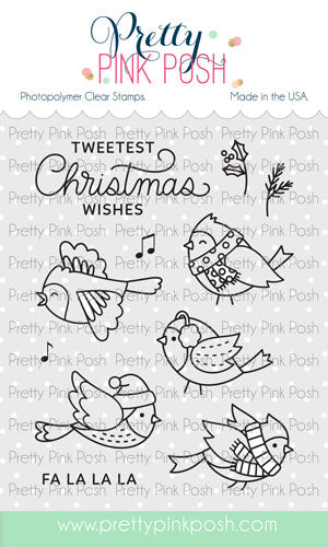 Pretty Pink Posh Winter Birds Clear Stamps