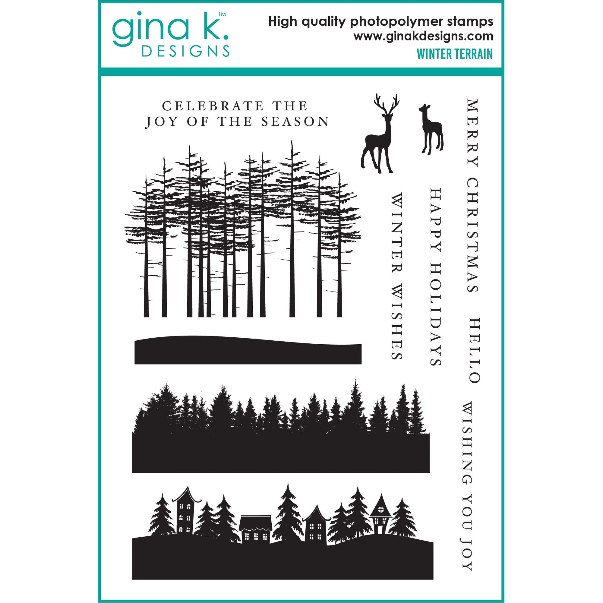 Gina K Designs Winter Terrain Clear Stamps gkd184