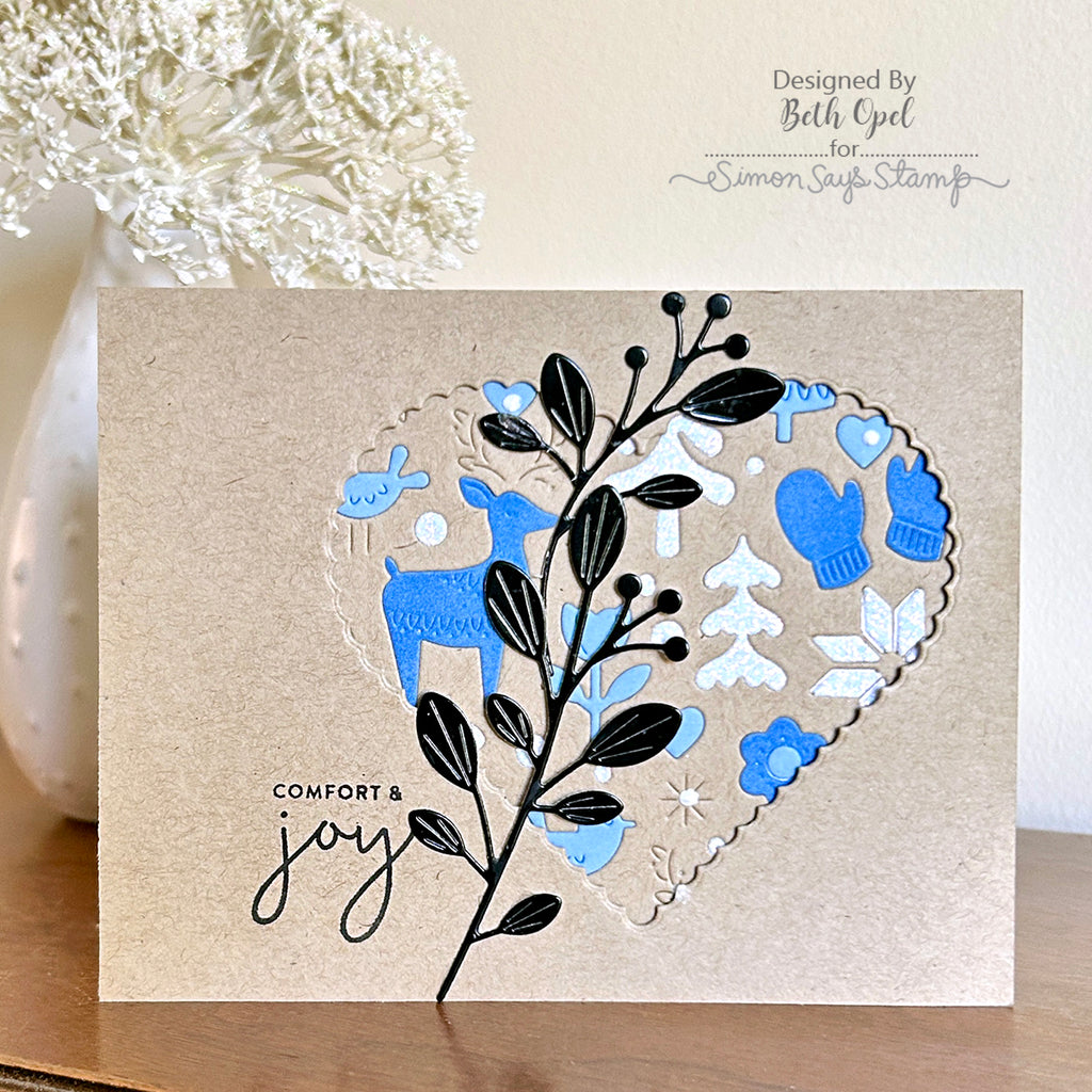 Simon Says Stamp Wintertime Celebration Plate Wafer Die s1064 Sugar and Spice Holiday Card