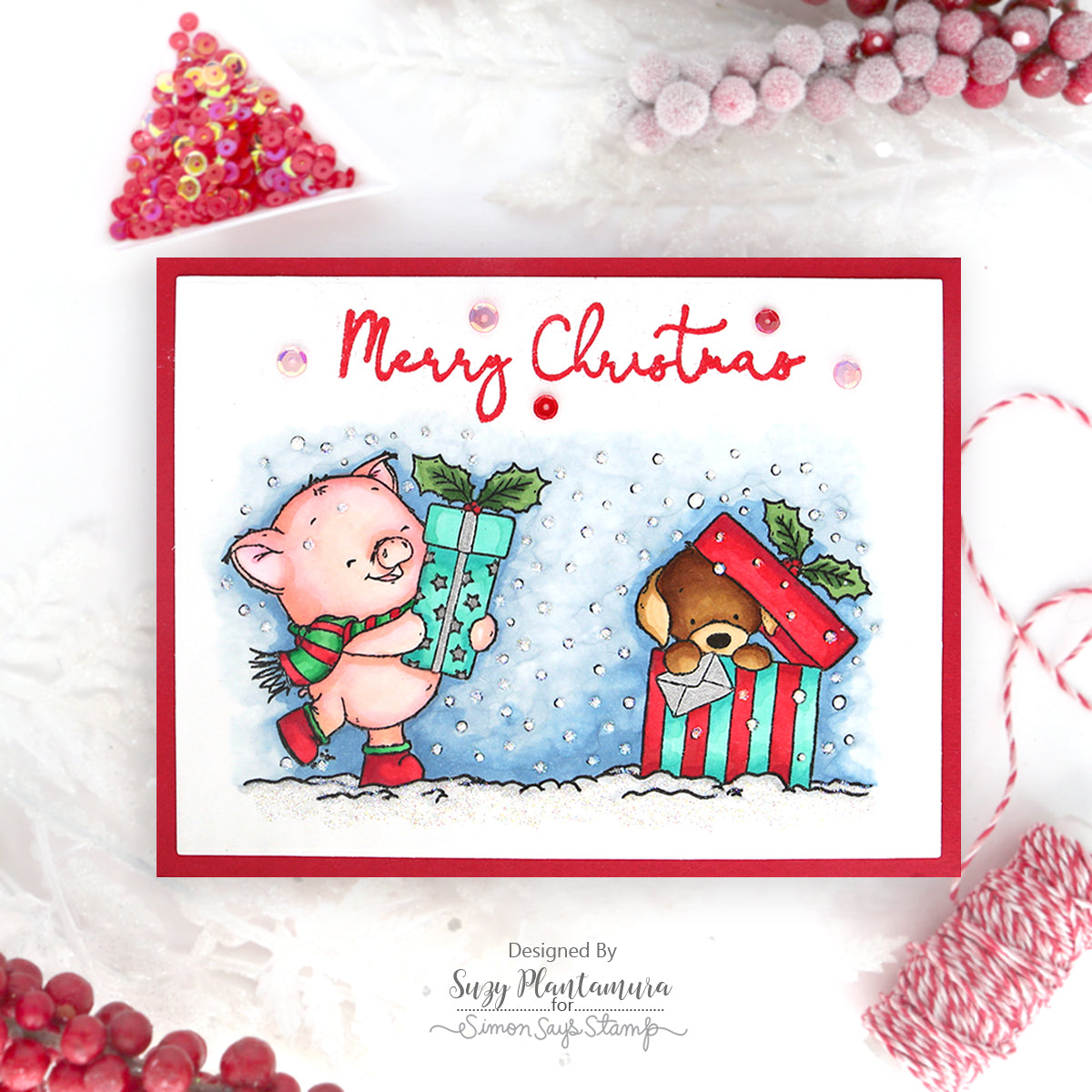 Simon Says Clear Stamps Wintertime Critters sss202730c Season Of Wonder Christmas Card