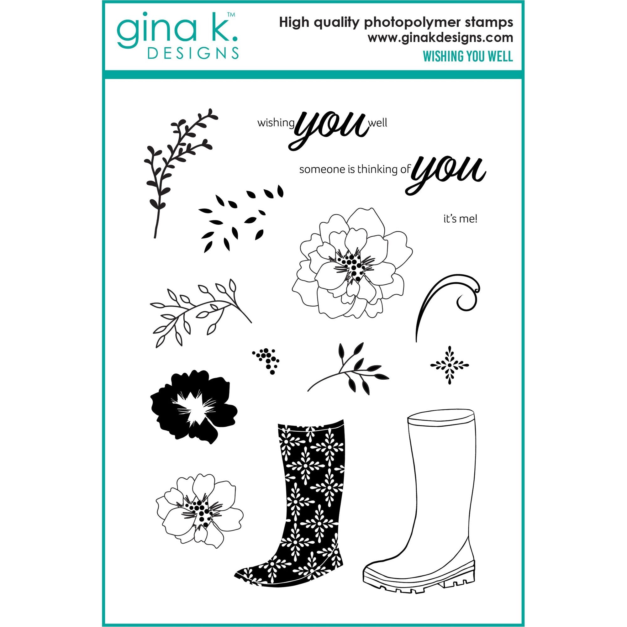 Gina K Designs Wishing You Well Clear Stamps lh45