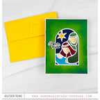 Simon Says Stamp Embossing Folder Wispy Pine Needle Frame sf546 And Everything Nice Holiday Card