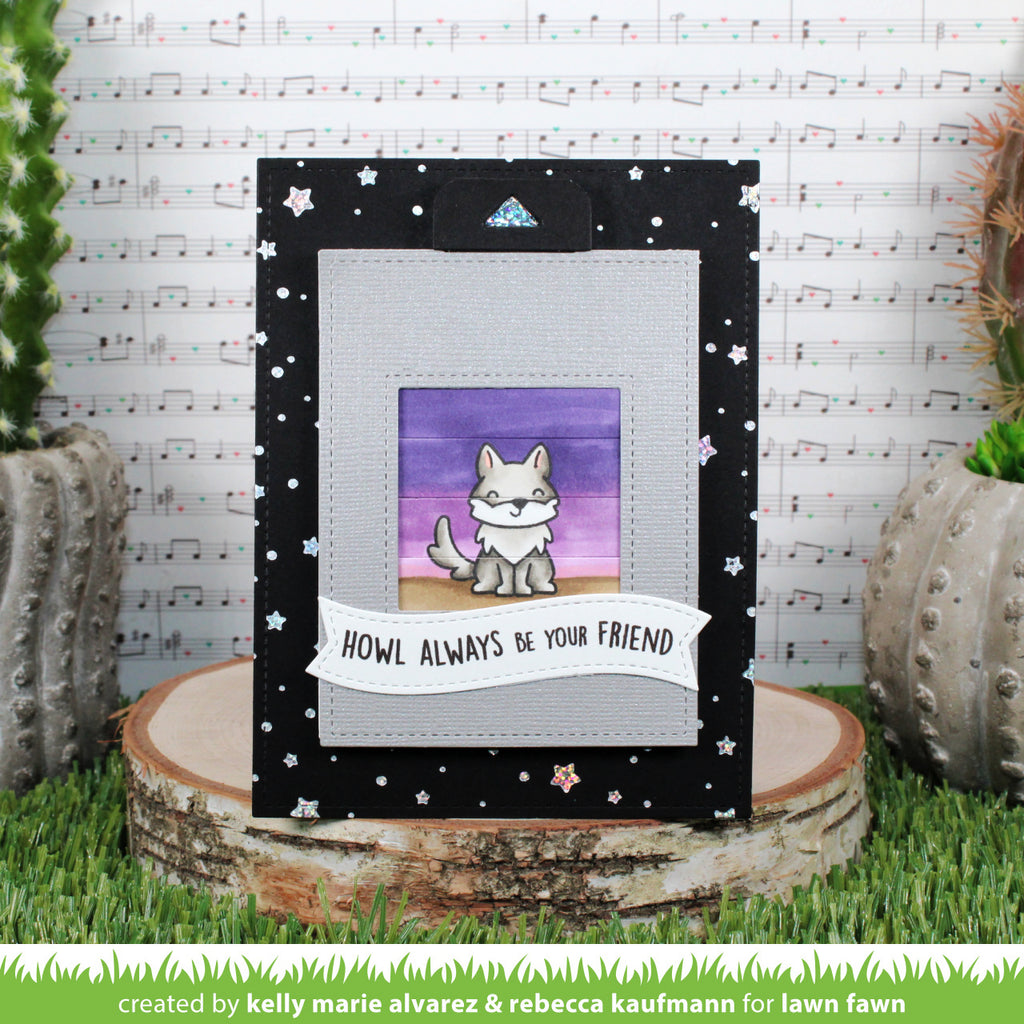 Lawn Fawn Starry Sky Background Hot Foil Plate Howl Always Be Your Friend