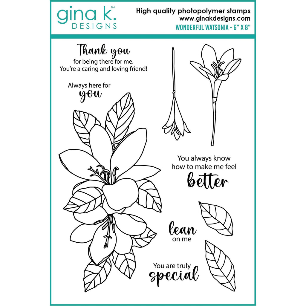 Gina K Designs Wonderful Watsonia Clear Stamps