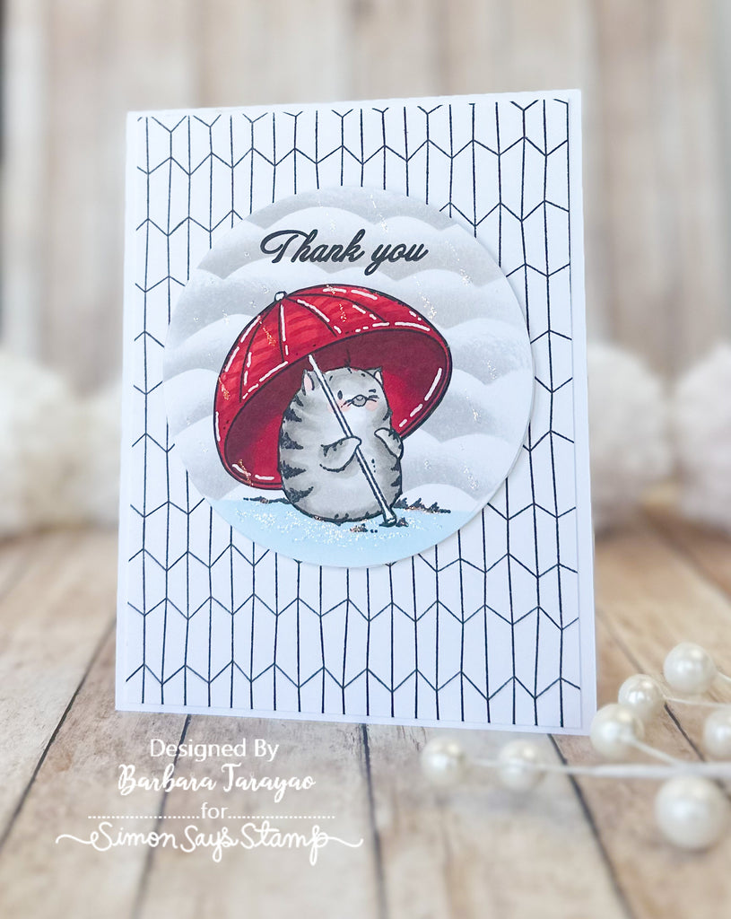 Simon Says Cling Stamp Wonky Trapezoid m102726 Stamptember Thank You Card