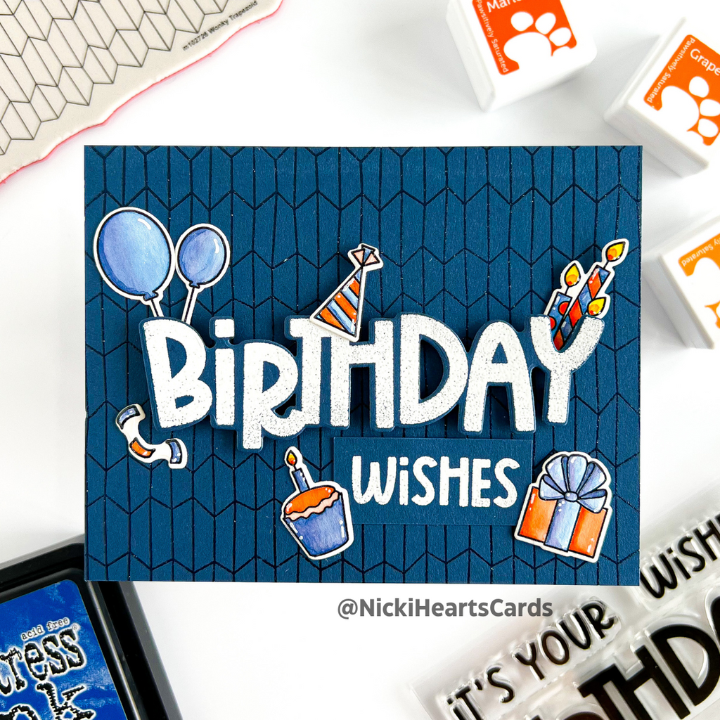 Simon Says Cling Stamp Wonky Trapezoid m102726 Stamptember Birthday Card | color-code:ALT05