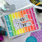 Simon Says Stamp Stencil Wonky Chevron 1033st Sunny Vibes Good Vibes Card | color-code:ALT03