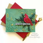 Simon Says Embossing Folders and Cutting Dies Woodland Floral Frame sfd425 DieCember Christmas Card