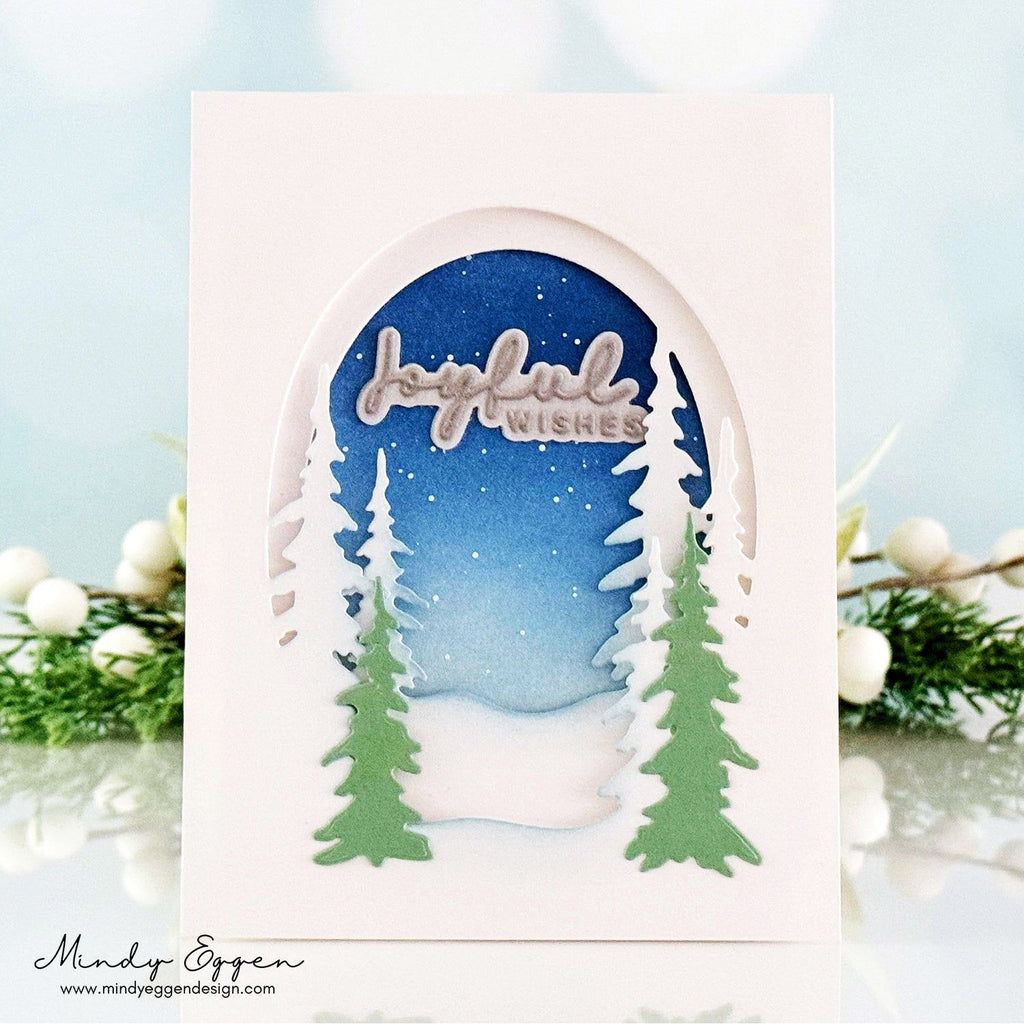 Simon Says Stamp Woodland Treescape Wafer Dies 1231sd DieCember Christmas Card