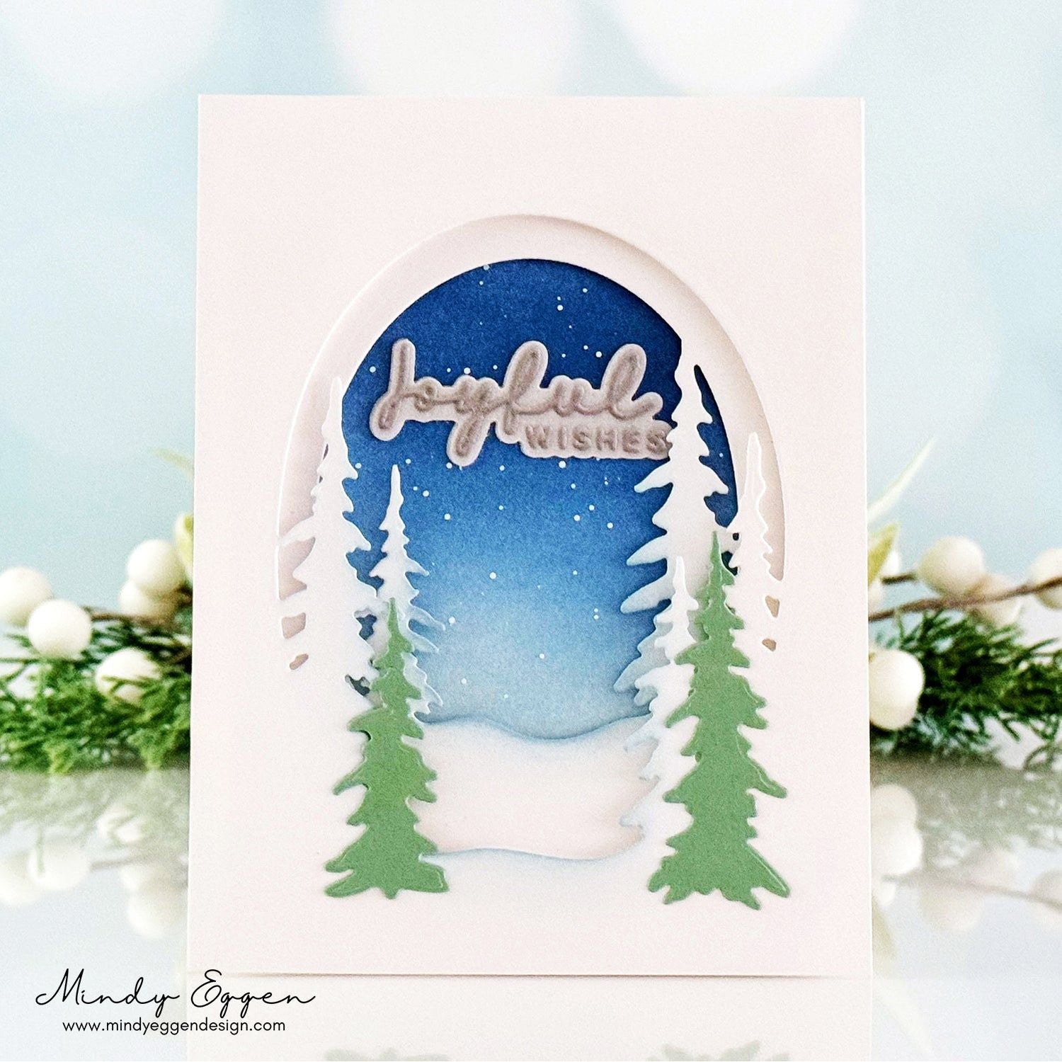 Simon Says Stamp Woodland Treescape Wafer Dies 1231sd DieCember Christmas Card