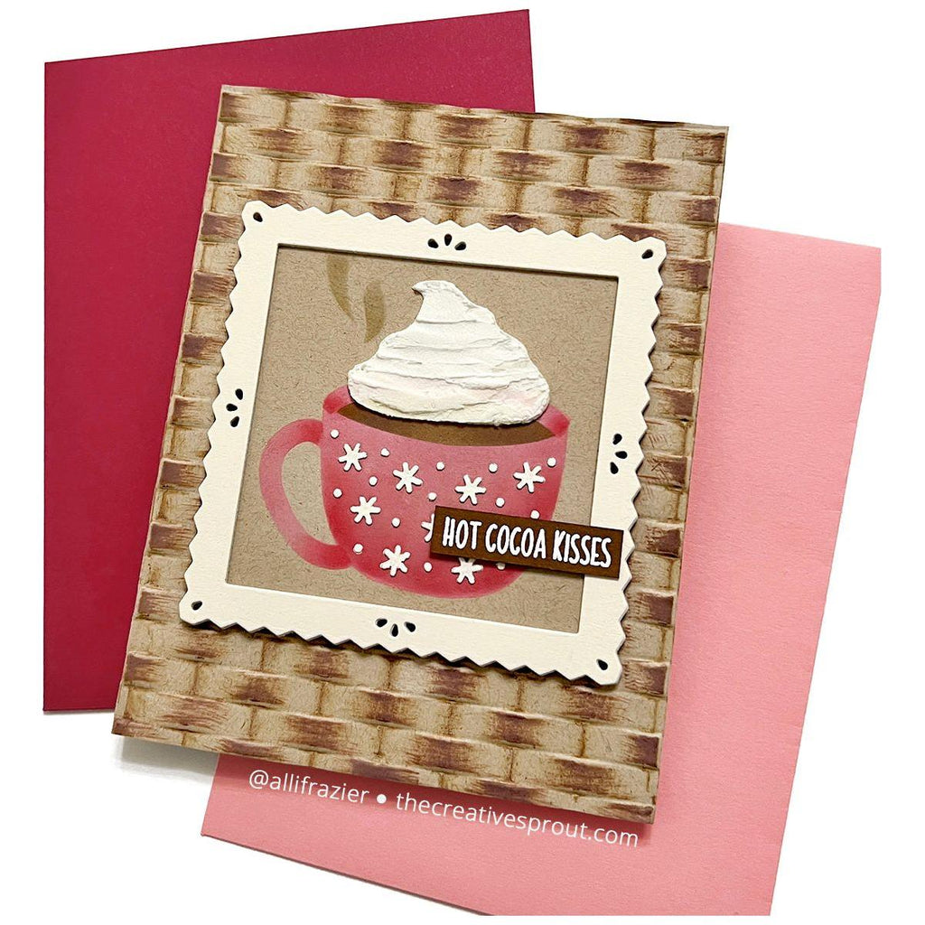 Simon Says Stamp Embossing Folder Woven sf372 Diecember Love Card | color-code:ALT01