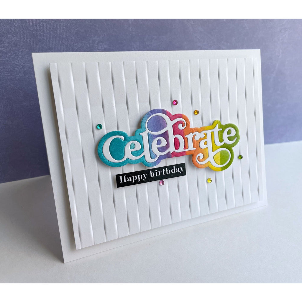 Simon Says Stamp Embossing Folder Woven sf372 Diecember Birthday Card | color-code:ALT02