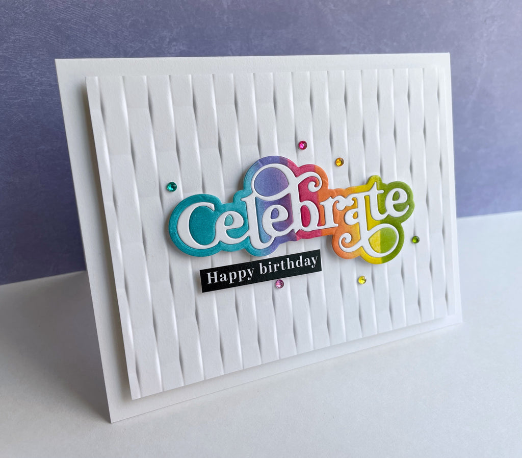 Simon Says Stamp Embossing Folder Woven sf372 Diecember Birthday Card | color-code:ALT02