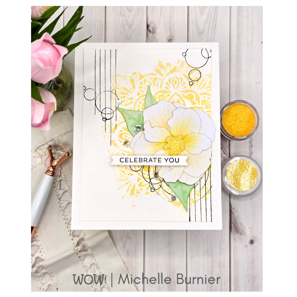 Wow Embossing Powder Buttercup Blossom wl139r celebrate you flower card