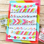 Wow Embossing Powder Electric Pulse wr12r hearts stripes friends forever card