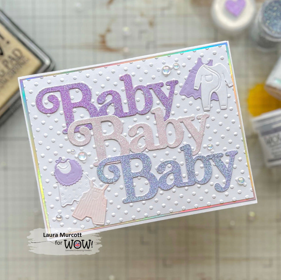 Wow Embossing Powder Rock Crystals ws404r baby card