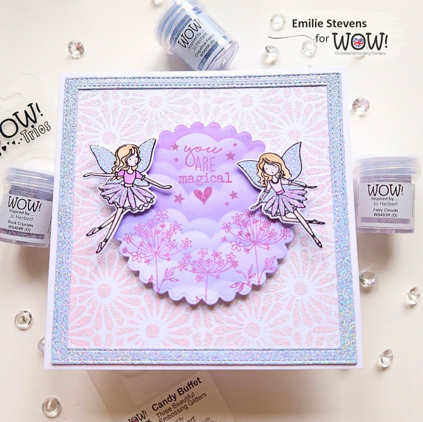 Wow Embossing Powder Rock Crystals ws404r sparkly fairies card
