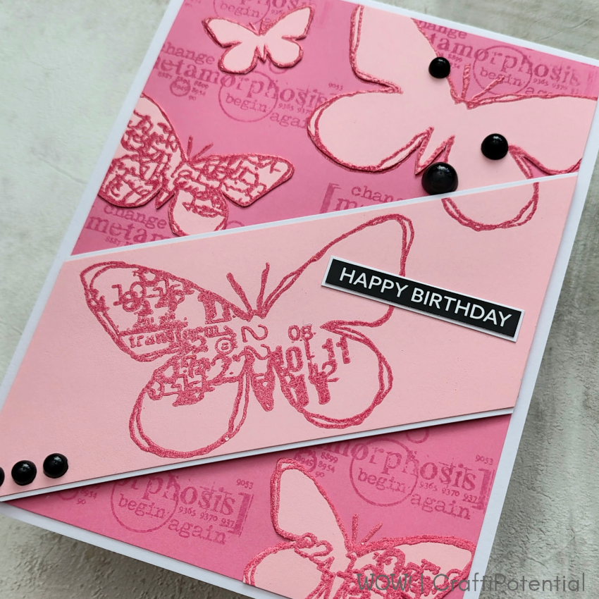 Wow Embossing Powder Shockwave wr14r butterflies happy birthday card