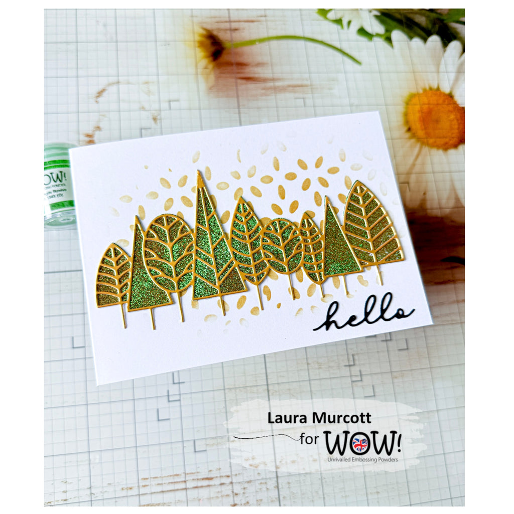 Wow Embossing Powder Verdigris Revive wl134x hello trees card