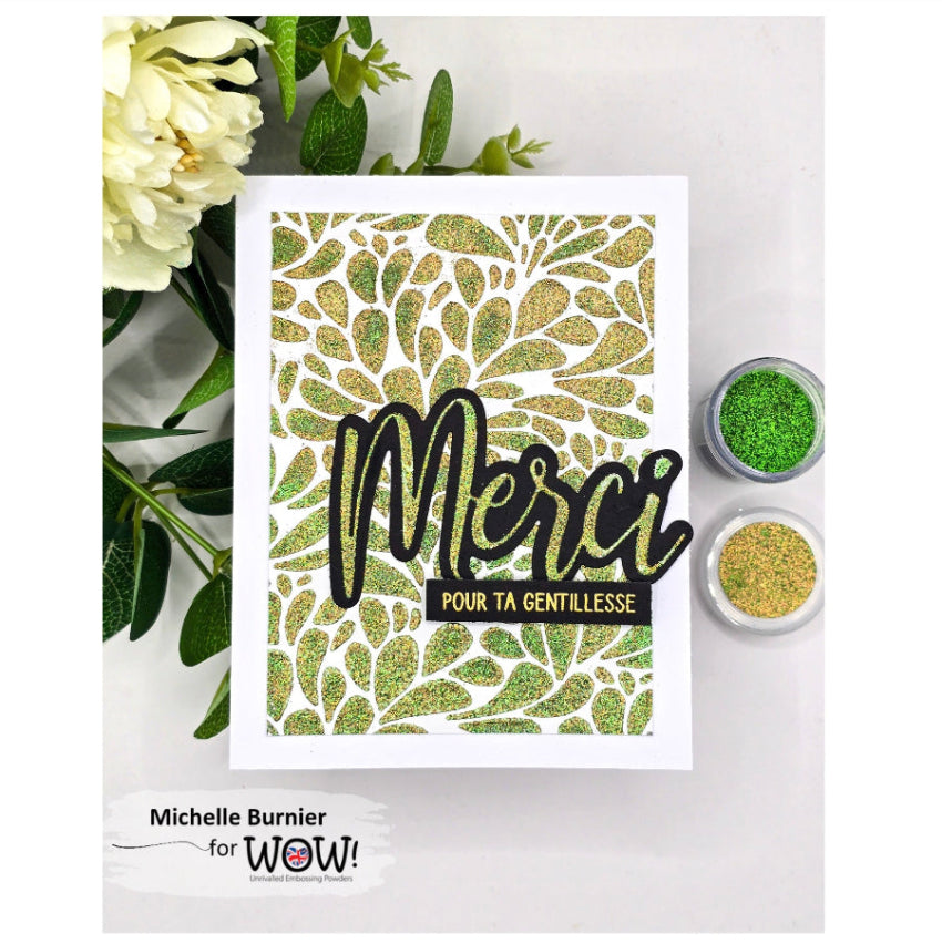 Wow Embossing Powder Verdigris Revive wl134x merci thank you card
