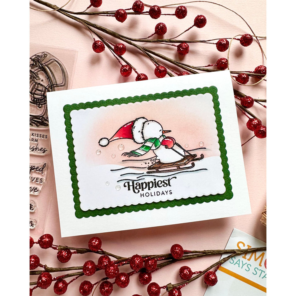 Simon Says Clear Stamps Wrapped in Scarves 3335ssc And Everything Nice Christmas Card