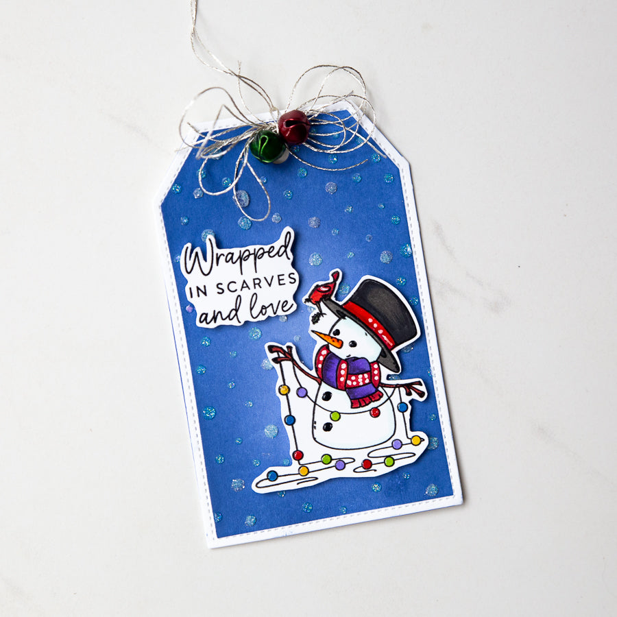 Simon Says Clear Stamps Wrapped in Scarves 3335ssc And Everything Nice Christmas Tag