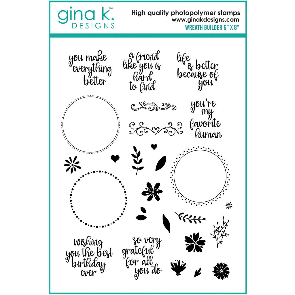 Gina K Designs WREATH BUILDER Clear Stamps 2385