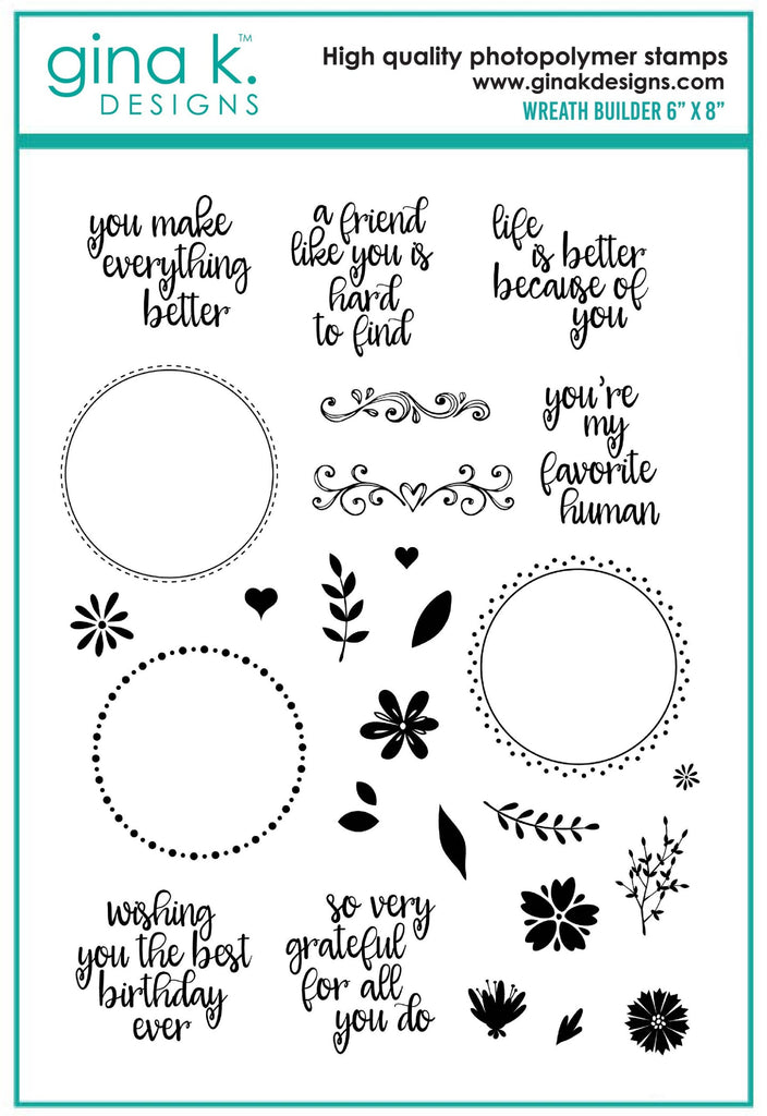 Gina K Designs WREATH BUILDER Clear Stamps 2385