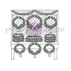 Purple Onion Designs Wreath Display Unmounted Cling Stamp pod1428*