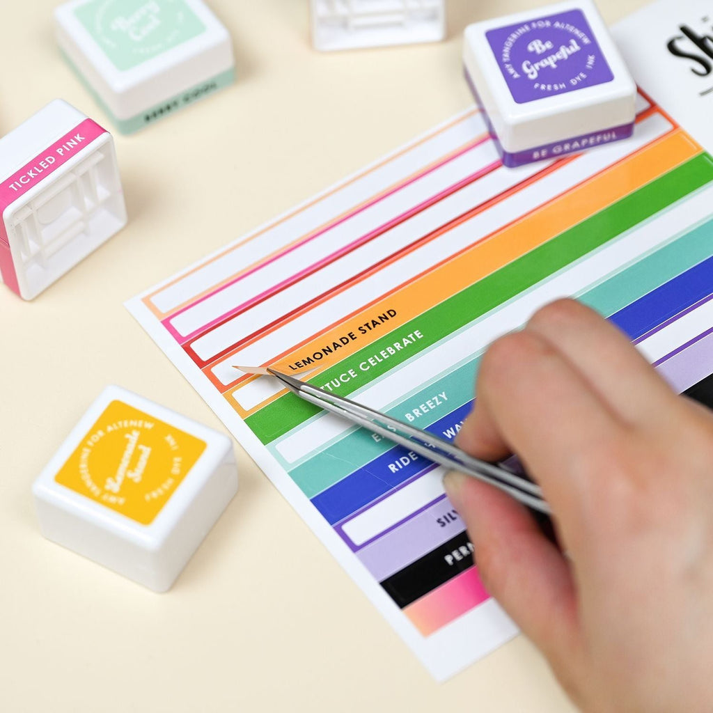Altenew Mini Ink Cubes Label Set 2023 Amy Tangerine Collection alt7982 stickers