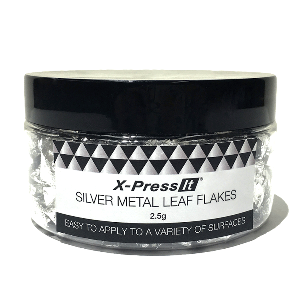 X-Press It Silver Metal Leaf Flakes gt23