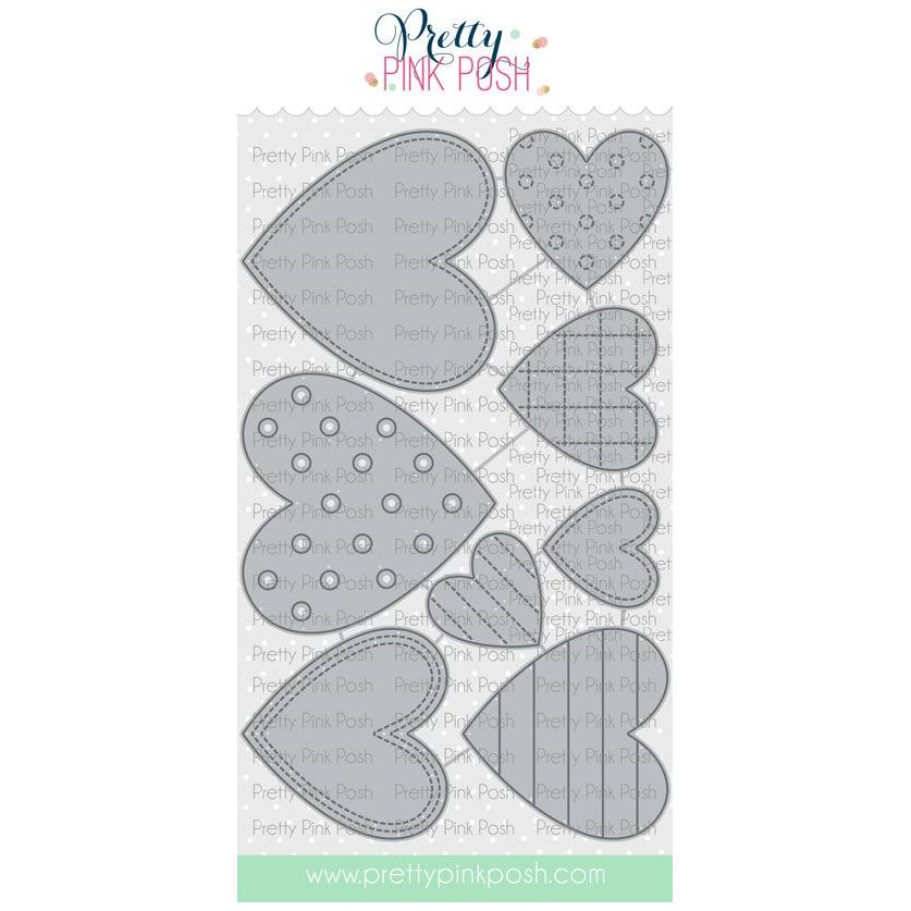 Pretty Pink Posh Stitched Hearts Dies