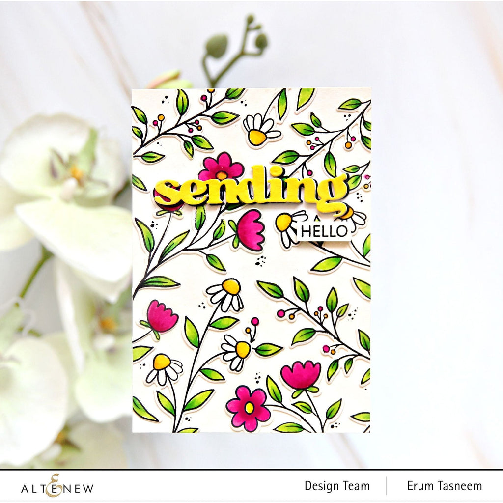 Altenew Dainty Flowers Clear Stamps ALT7959 hello