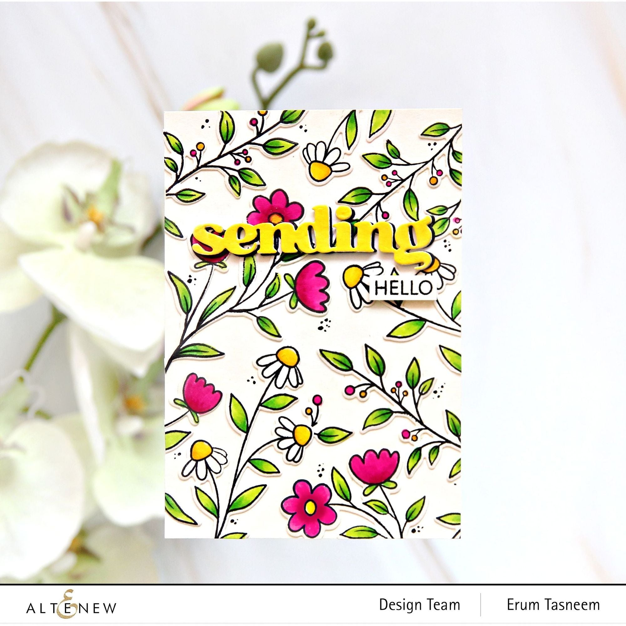 Altenew Dainty Flowers Clear Stamps ALT7959 hello