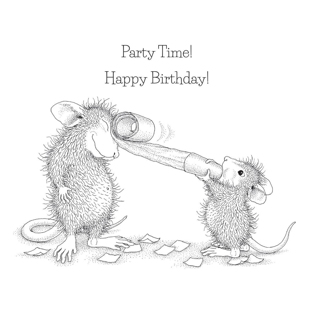 rsc-009 Spellbinders House Mouse Party Time! Cling Rubber Stamps