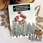 Riley And Company Funny Bones Morons Cling Rubber Stamp rwd-1203 pine trees
