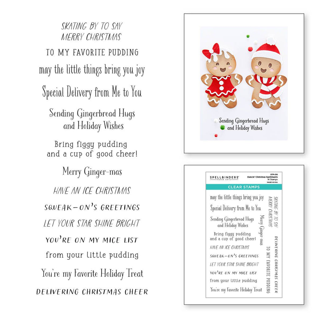 stp-216 Spellbinders Dancin' Christmas Sentiments Clear Stamps product image