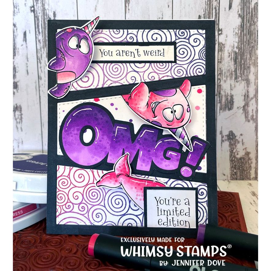 Whimsy Stamps Be Unique Clear Stamps DP1119 weird narwhal