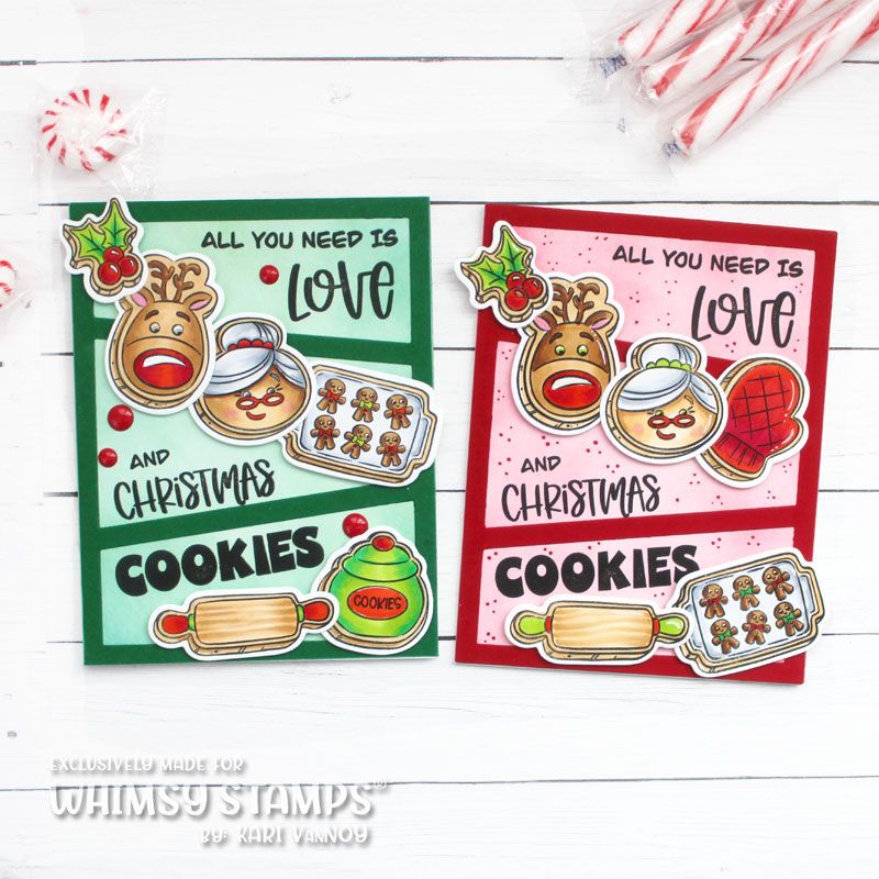 Whimsy Stamps Love and Christmas Cookies Outline Dies wsd235 christmas cookies