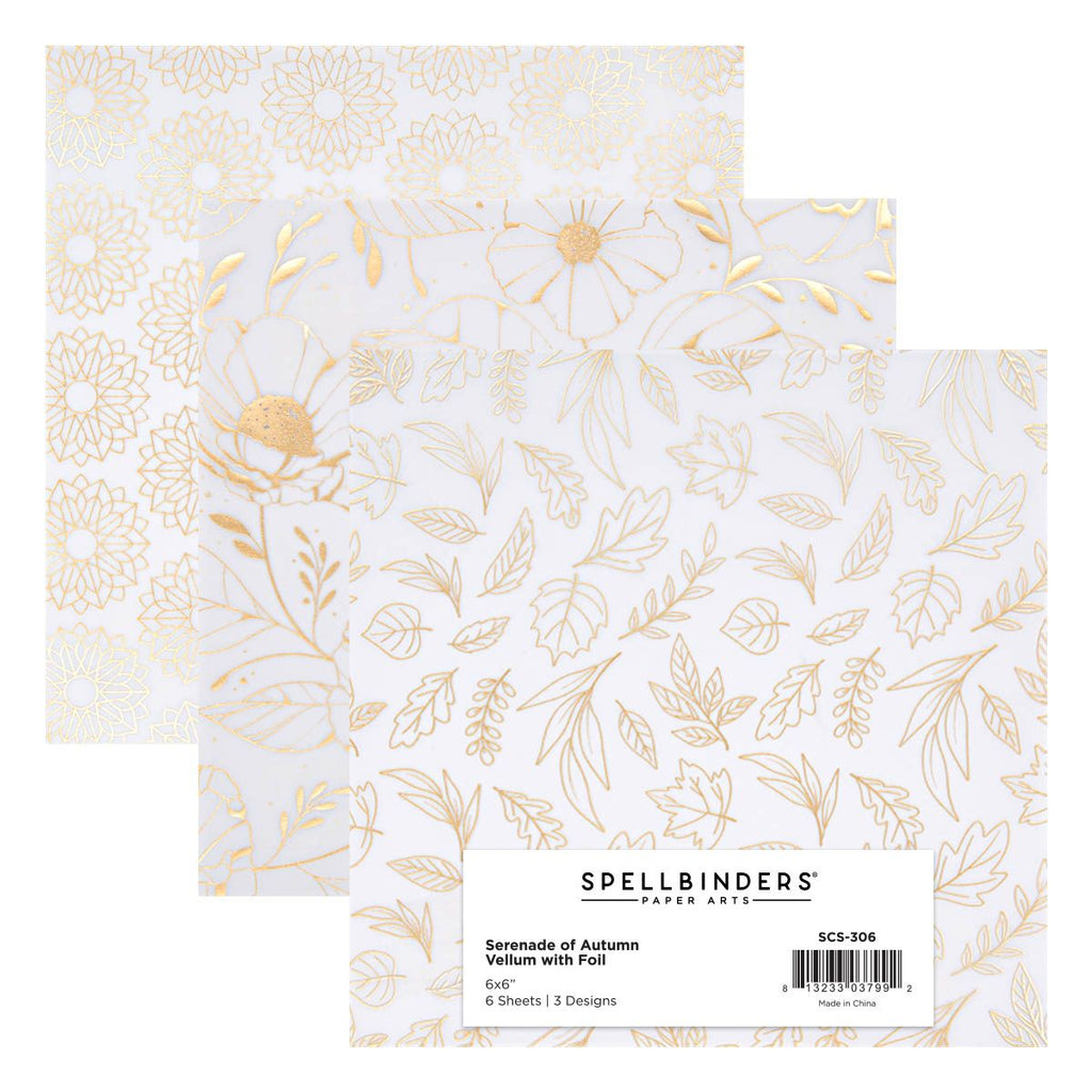 scs-306 Spellbinders Foiled Vellum 6 x 6 inch Papers