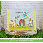 Lawn Fawn Set Yappy Birthday Add-On Stamps and Dies lf6yba howlin' good