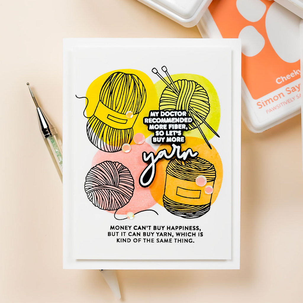 Simon Says Stamps and Dies Yarn Love Words And Images set622yl  Yarn Pun Card | color-code:ALT09