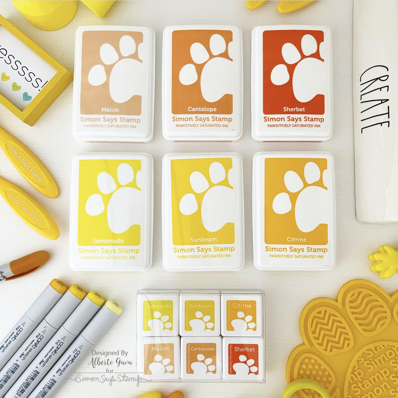 Simon Says Stamp Pawsitively Saturated Ink Cubes Yellow Sunsets ssc603 Out of This World