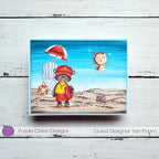 Purple Onion Designs Brody Cling Stamp pod1345 beach lifeguard bear