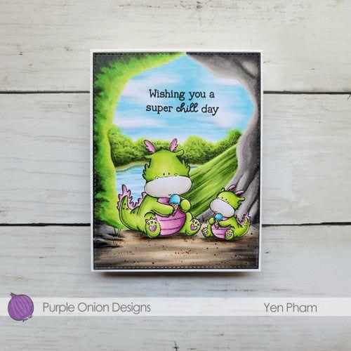 Purple Onion Designs Ice Cream Time Unmounted Cling Stamp pod5029 Yen Pham dragon card