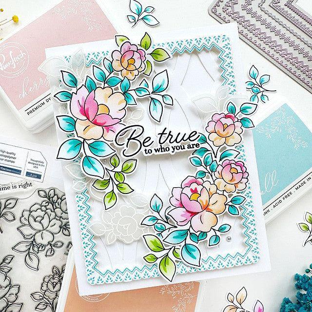 Pinkfresh Studio Be Fearless Stencils 242824 Be True To You Card