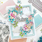 Pinkfresh Studio Be Fearless Stencils 242824 Be True To You Card